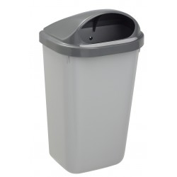 Corbeille extérieur plastique Xerios corps gris-couvercle gris 50L