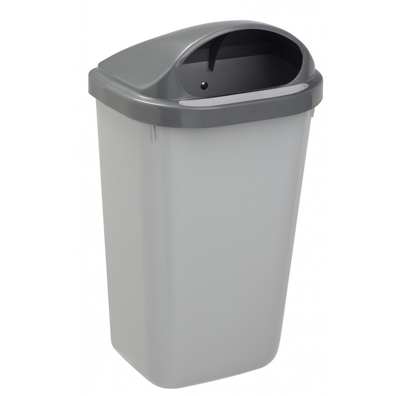 Corbeille extérieur plastique Xerios corps gris-couvercle gris 50L