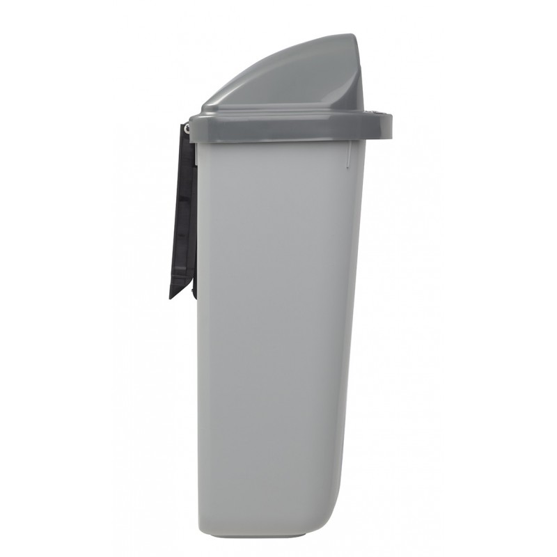 Corbeille extérieur plastique Xerios corps gris-couvercle gris 50L