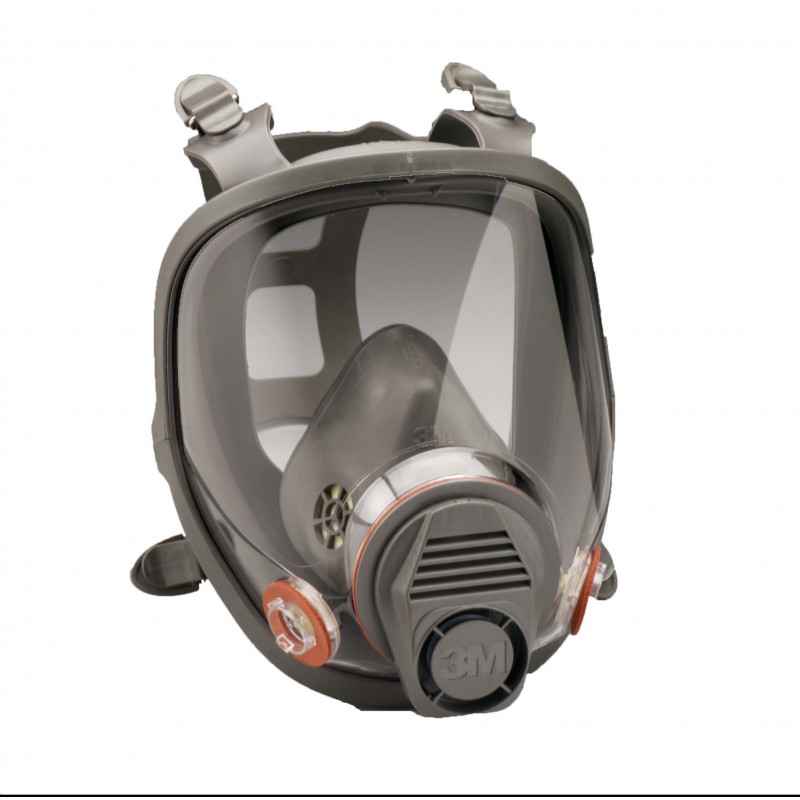 Masque a gaz facial respiratoire 6800 en136 protection chimique livre sans  cartouche